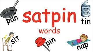 SATPIN Words  Phonics Blending  Phase 2 Phonics [upl. by Nitsraek]