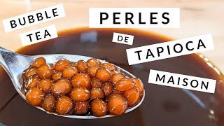 COMMENT FAIRE DES PERLES DE TAPIOCA MAISON BUBBLE TEA  HOW TO MAKE BOBA PEARLS  HOP DANS LE WOK [upl. by Marshall125]