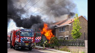 Drie woningen verwoest door grote brand Arnhem [upl. by Kuska]