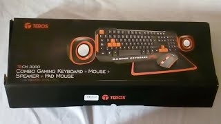 TECM 3000 Combo Gaming Keyboard  Mouse  Speaker  Pad [upl. by Lyrred374]