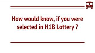 How do I know if I am selected in H1B Lottery  Results [upl. by Leaw]