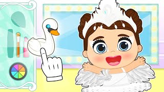 BABY LILY 🦢💄 Dress up as a White Swan for ballet [upl. by Turmel]