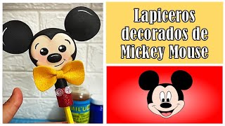 Lápices decorados de Mickey Mouse utilizando tapas de botellas [upl. by Burke]