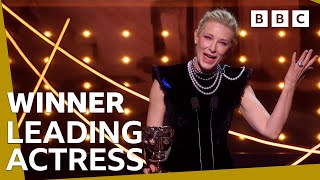 Cate Blanchett gives SUCH an emotional Leading Actress speech 😭  BAFTA Film 2023 [upl. by Kcirdek]