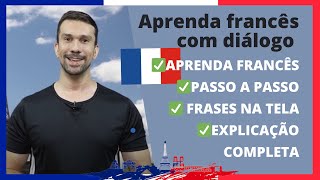 Aula de francês com diálogo  Passo a passo  Com imagens frases e explicação na tela [upl. by Sexton865]