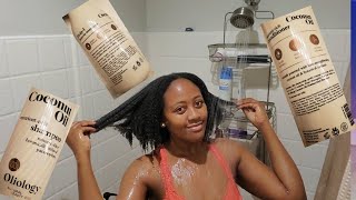 Natural Hair Wash Day Routine using OLIOLOGY COCONUT OIL product line [upl. by Buffum]