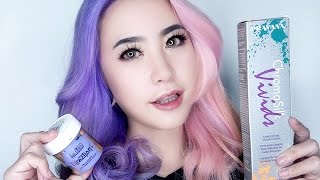 Lilac amp Pastel Pink Split Hair Tutorial Using Directions amp Pravana  Niken Nicula [upl. by Lenwood958]