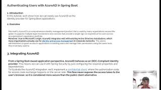Authentication User With Azure In Spring boot [upl. by Teriann972]