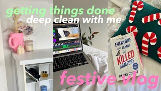 festive productivity vlog  Christmas tree weekly deep clean Mecca advent calendar beginner reads [upl. by Yael]