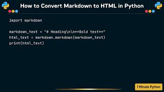 How to Convert Markdown to HTML in Python [upl. by Hebert]