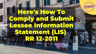 Heres How To Comply and Submit Lessee Information Statement LIS  𝗣𝗧𝗔𝗕𝗖𝗣 𝗕𝘂𝘀𝗶𝗻𝗲𝘀𝘀 𝗖𝗼𝗮𝗰𝗵𝗶𝗻𝗴 [upl. by Phelips]