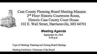 20240925 Cass County Planning Board Meeting [upl. by Akihsay]