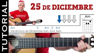 Como tocar Villancico 25 de Diciembre Fum fum fum en guitarra [upl. by Micheil]