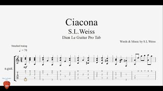 SLWeiss  Ciacona  Guitar Tabs [upl. by Assej]