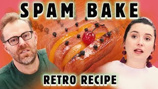 Fiesta Peach Spam Bake  Homemade VS Tries Gross Retro Recipe [upl. by Klara]