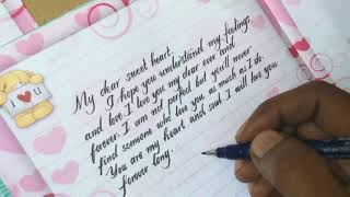 How to write love letter very impressive  how to write neat and clean [upl. by Nylakcaj]