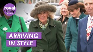 Queen Arrives for Style Wednesday at Cheltenham Festival [upl. by Nanice]