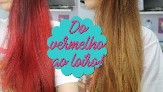 Do vermelho ao loiro SEM descolorir e ESTRAGAR  Out Color Leads Care [upl. by Patton165]