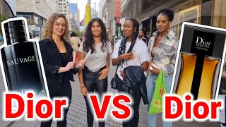 Women React to Dior Sauvage amp Dior Homme Intense  Fragrance Street Reaction  Girls Rate Colognes [upl. by Yann550]