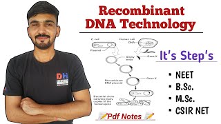 Recombinant DNA Technology In Hindi  Steps Of Rec DNA Technology Biotechnology  By Dadhich Sir [upl. by Shiff]