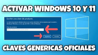 LISTA DE CLAVES GENERICAS OFICIALES PARA ACTIVAR WINDOWS 10 Y 11 GRATIS DE FORMA LEGAL EN 2024 [upl. by Nylareg962]