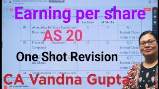 earning per share Eps AS 20 0ne shot revision bcom du Earning [upl. by Iaht]