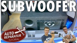 Subwoofer einbauen  Endstufe nachrüsten  JBL universell  DIY Tutorial [upl. by Artamas]