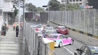 WTCC Macau 2013 Race 2 Huge pile up under safety car [upl. by Yeaton]