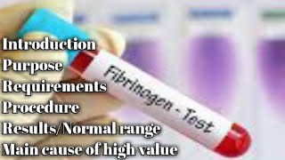 Plasma fibrinogen blood test blood coagulation profile lecture 6 [upl. by Ataliah]