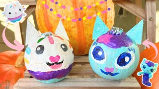 GABBYS Dollhouse Pumpkin Painting  DIY Crafts  Paint Cakey amp Mercat gabbydollhouse [upl. by Asilana]