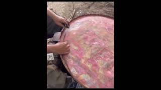 Coppersmithing the process ofmaking handmade copper pot lids [upl. by Niwle]