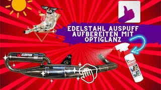 Edelstahl Sportauspuff mit OptiGlanz reinigen  Gilera Runner FX 172ccm Malossi mit Scorpion Auspuff [upl. by Agemo]