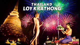 LOY KRATHONG or FESTIVAL of LIGHTS in SUKHOTHAI  ลอยกระทง  Thailand Travel Vlog [upl. by Zetta617]