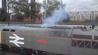 56040 claggy startup at Model Rail LiveBarrow Hill Roundhouse 25910 [upl. by Toor119]