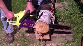 POULAN 2375 Chainsaw Start Up amp Test Cut [upl. by Egrog]