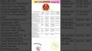 SSC Exam Calendar 202425  SSC MTS GD amp SSC CGL Vacancy 2024 Notification amp Exam Date shorts [upl. by Griggs24]