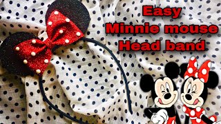 Diy easy minnie mouse head band with foam sheet hair accessoriesfoam sheet craft no sew minnie [upl. by Iddo926]