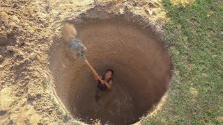 Girl Living Off The Grid and Built Deep Hole Water Well 2022 [upl. by Anuaek335]