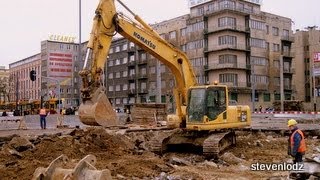 Baggerarbeiten  Bagger Bulldozer  Lader  Entwicklung von Lodz Polen [upl. by Aillimac838]