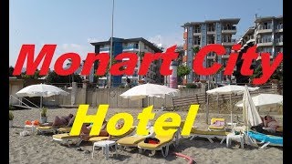 Собственный пляж отеля Monart City Hotel Аланья Турция [upl. by Atalaya]