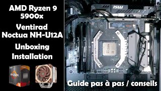 Tuto installation processeur AMD Ryzen 9 5900x  Ventirad Noctua NHU12A très facile [upl. by Llednov]