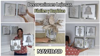 5 LUJOSÍSIMAS DECORACIONES NAVIDEÑAS FACILES Y RÁPIDAS [upl. by Ydnik]