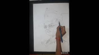 netaji subhash chandra bose drawing shortdrawing independenceday [upl. by Turnheim393]