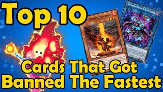 Top 10 Cards That Got Banned The Fastest in YuGiOh [upl. by Damiano]