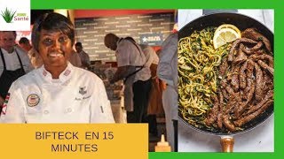 Recette Délicieuse En 15 Minutes Bifteck Au Beurre Citron Et Ail Avec Spaghetti De Courgettes [upl. by Siwel]