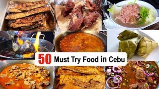 50 MUSTTRY FOOD in Cebu Philippines [upl. by Htinnek]