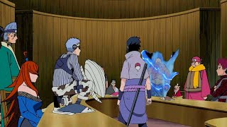 Sasuke Se Enfrenta A Los 5 Kages  Sasuke Hace Que El Cuarto Raikage Pierda Su Mano [upl. by Ahsatel]