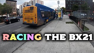 Racing The Bx21 Bus DUSTED by 1 HOUR Entire NYC Bus Route  MTA Bus Race 13 [upl. by Yellek]