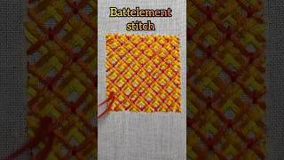 Battlement stitch couching stitch family embroideryembroiderytutorial handembroidery fiberart [upl. by Iny]