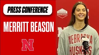 Nebraska Volleyballs Merritt Beason meets with media before Volleyball Day at Memorial Stadium [upl. by Rafi480]